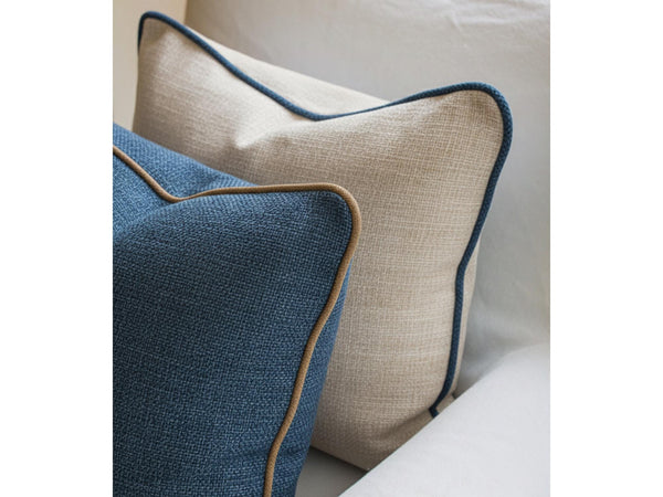 Meadow Navy Linen Pillow Cover