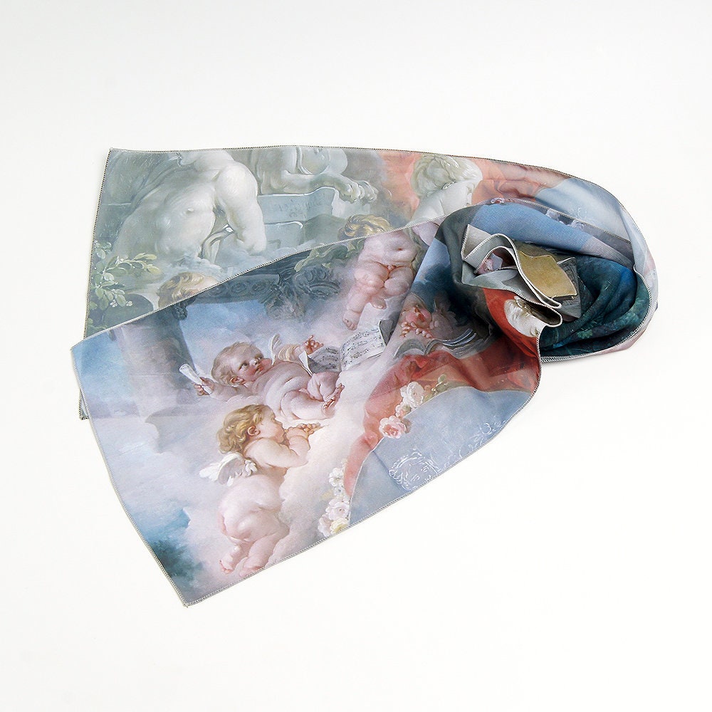 Neve Gray Chiffon Wrap Scarf — view 4