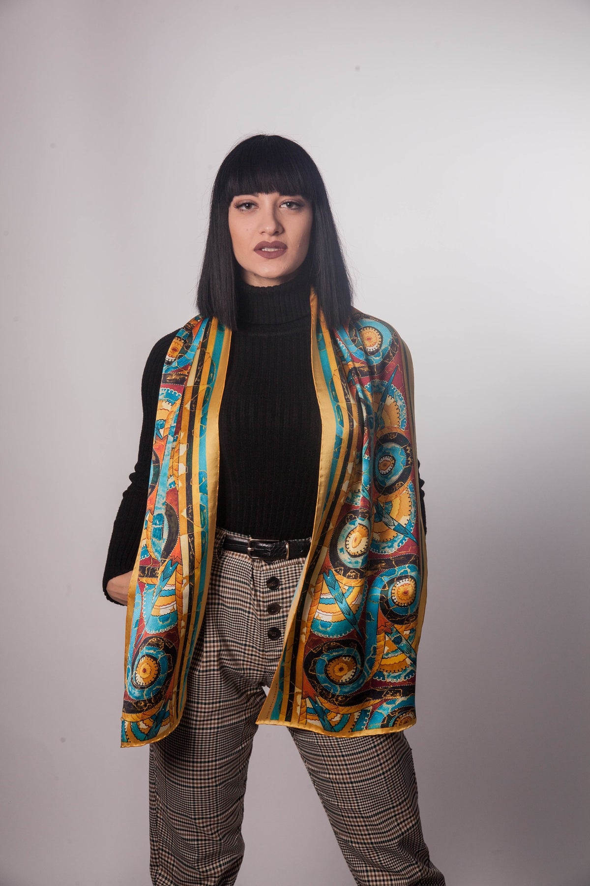 Thea Beige Wrap Scarf — view 6