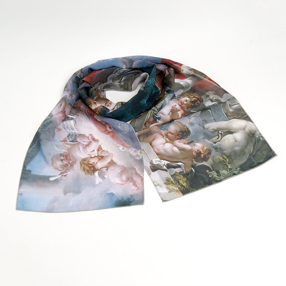 Neve Gray Chiffon Wrap Scarf — view 3