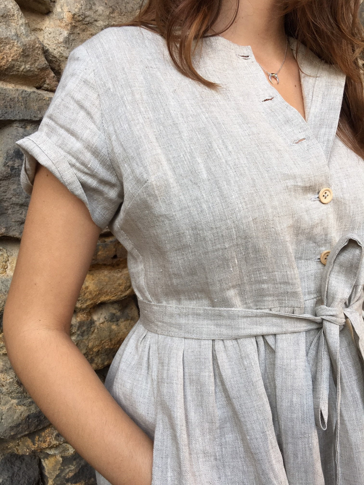 Orla Beige Linen Dress — view 2