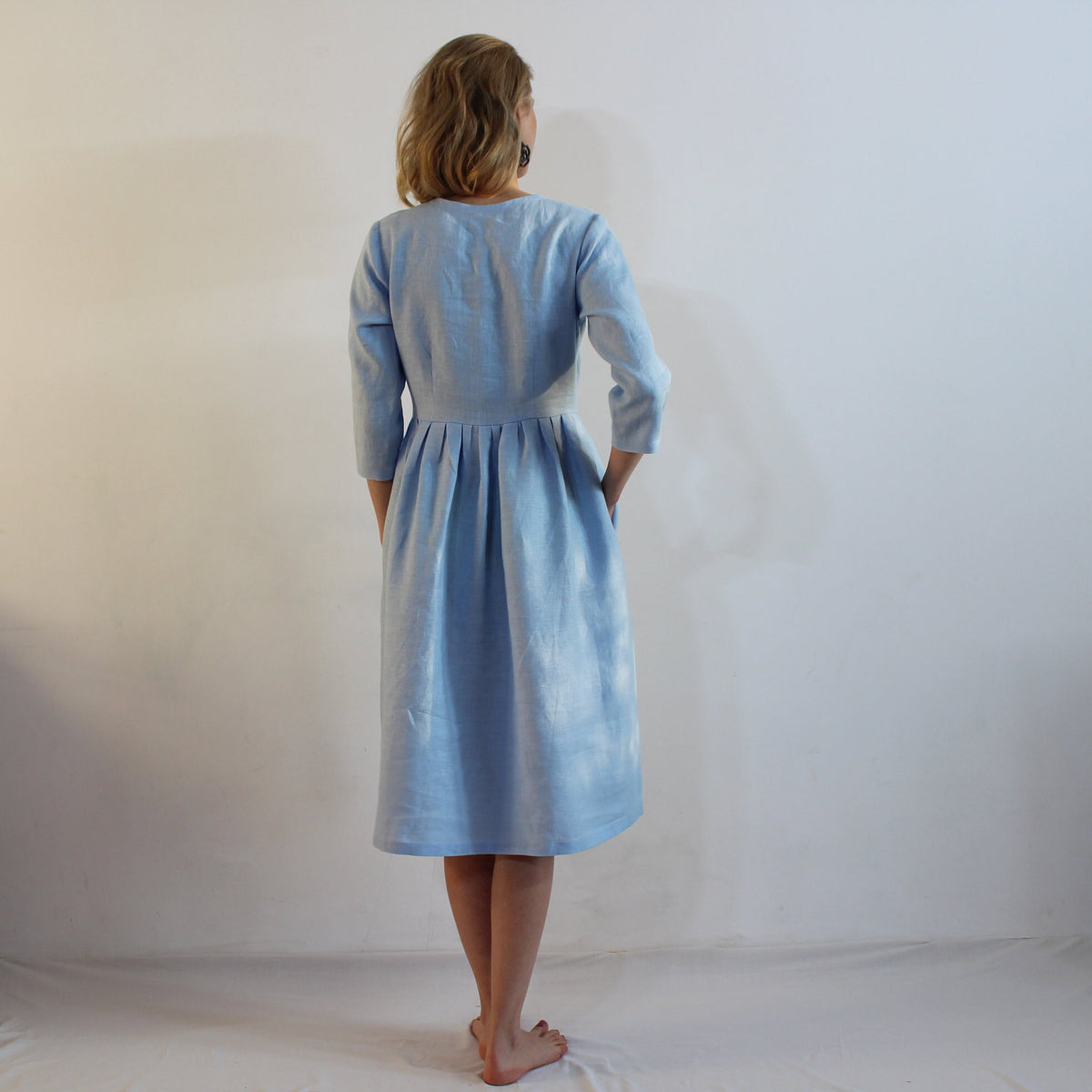 Trixie Blue Linen Dress — view 3