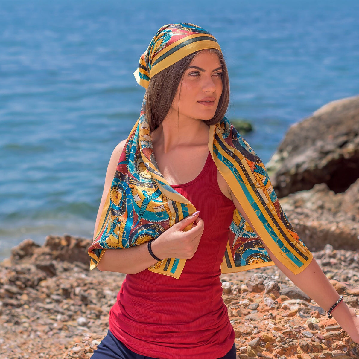 Thea Beige Wrap Scarf — view 4