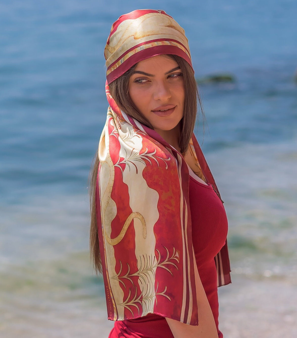 Rhea Red Scarf — view 4