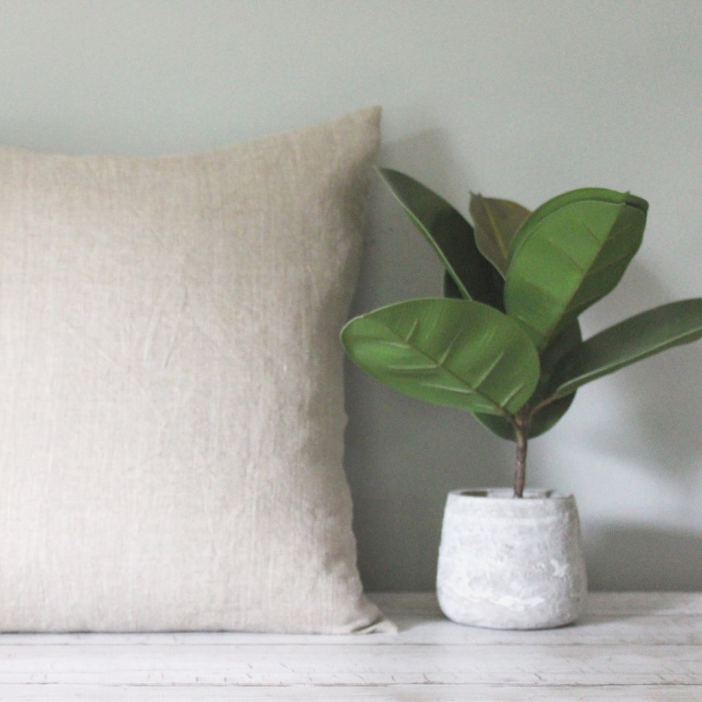 Hazel Beige Linen Pillow Cover — view 3