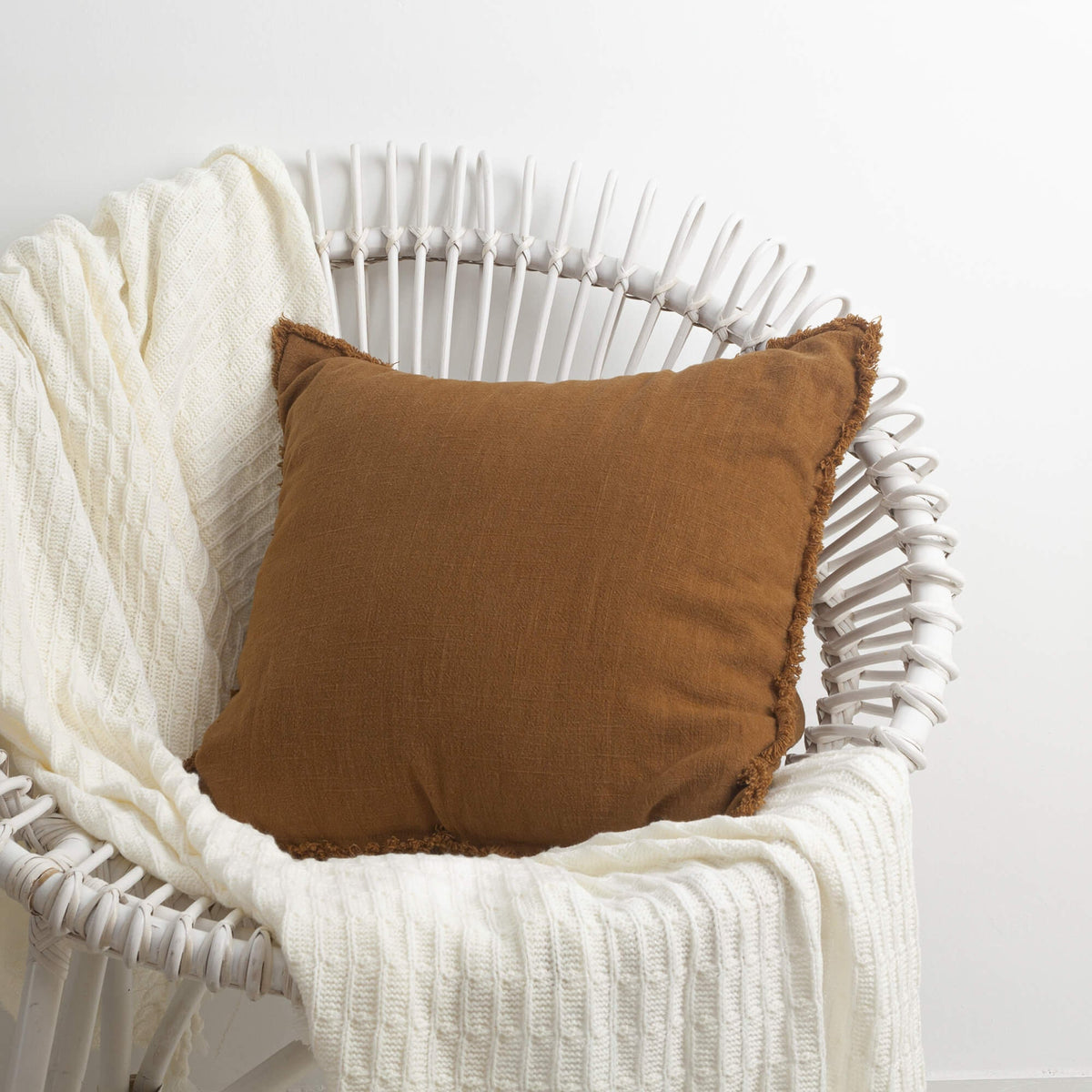 Dahlia Olive Linen Pillow Cover — view 3
