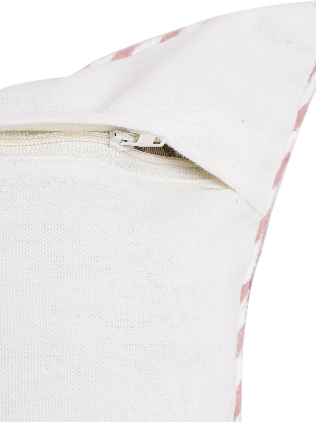 Laurel Pink Linen Embroidered Pillow Cover — view 3