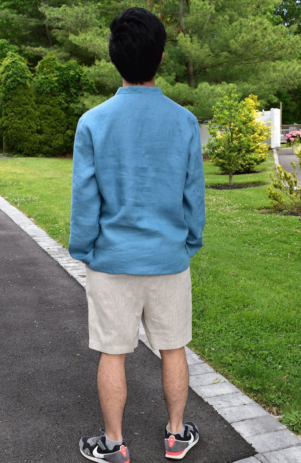 Graham Light Blue Linen Shirt — view 3