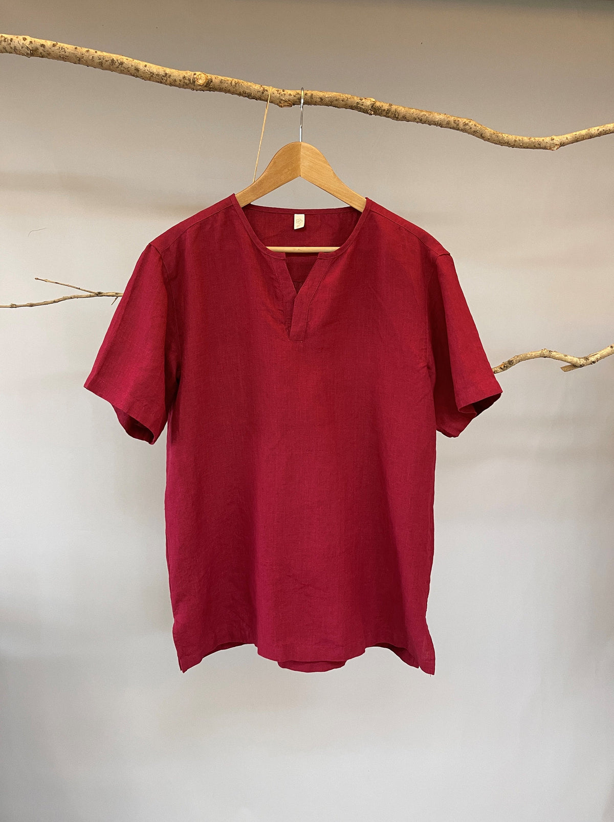 Lane Orange Linen Shirt — view 3