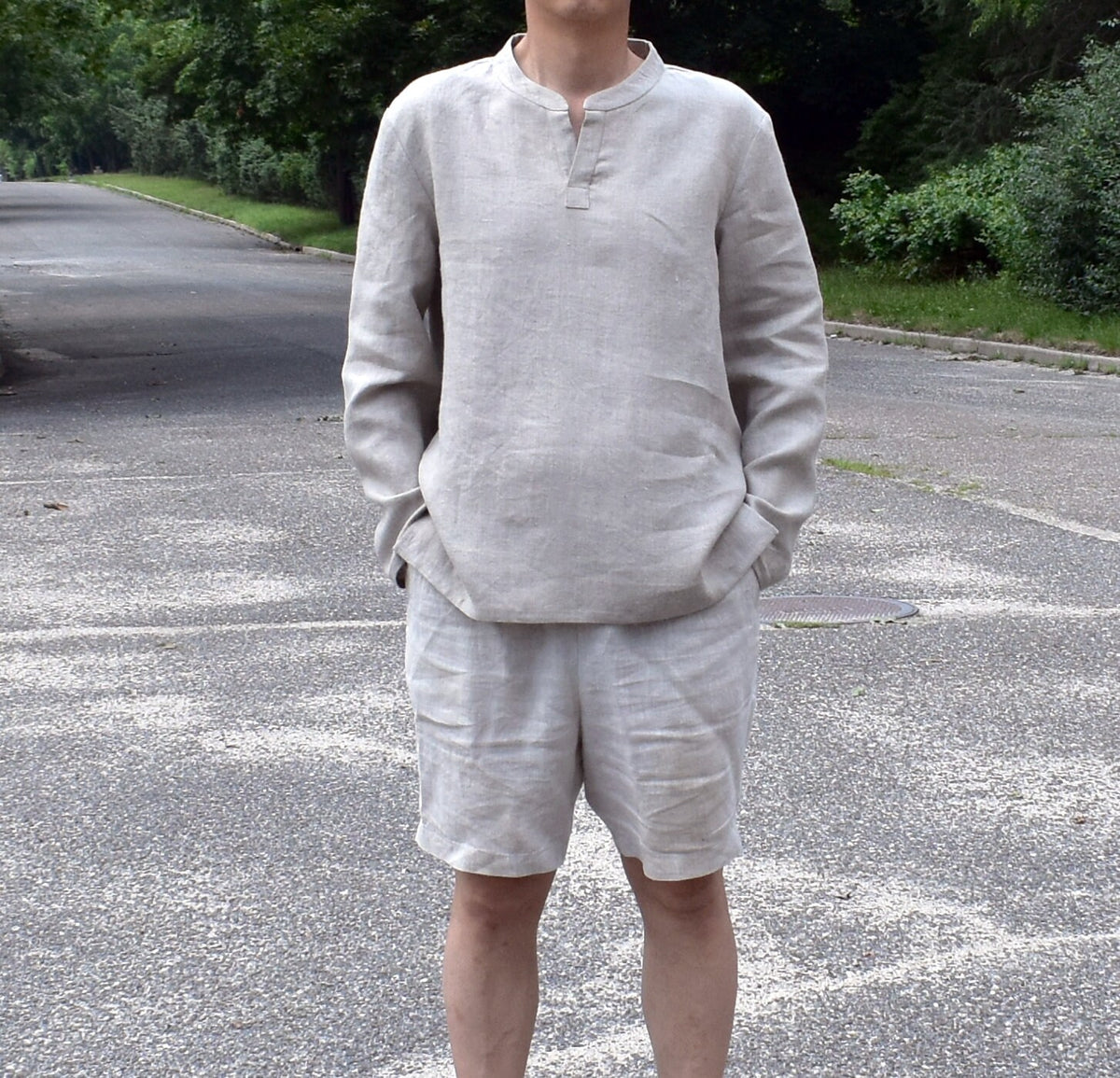 Graham Light Blue Linen Shirt — view 5