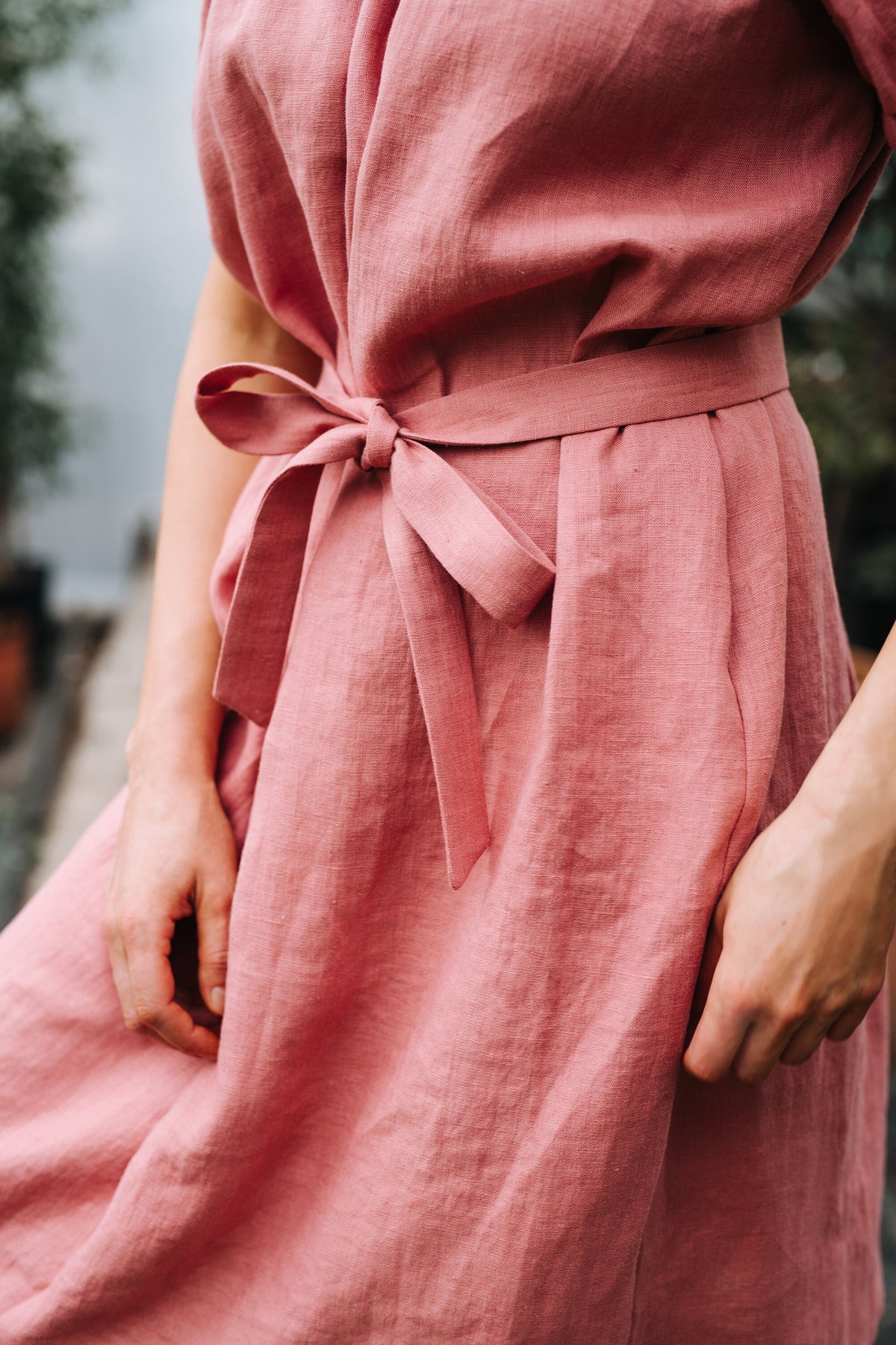 Ottilie Pink Linen Dress — view 3
