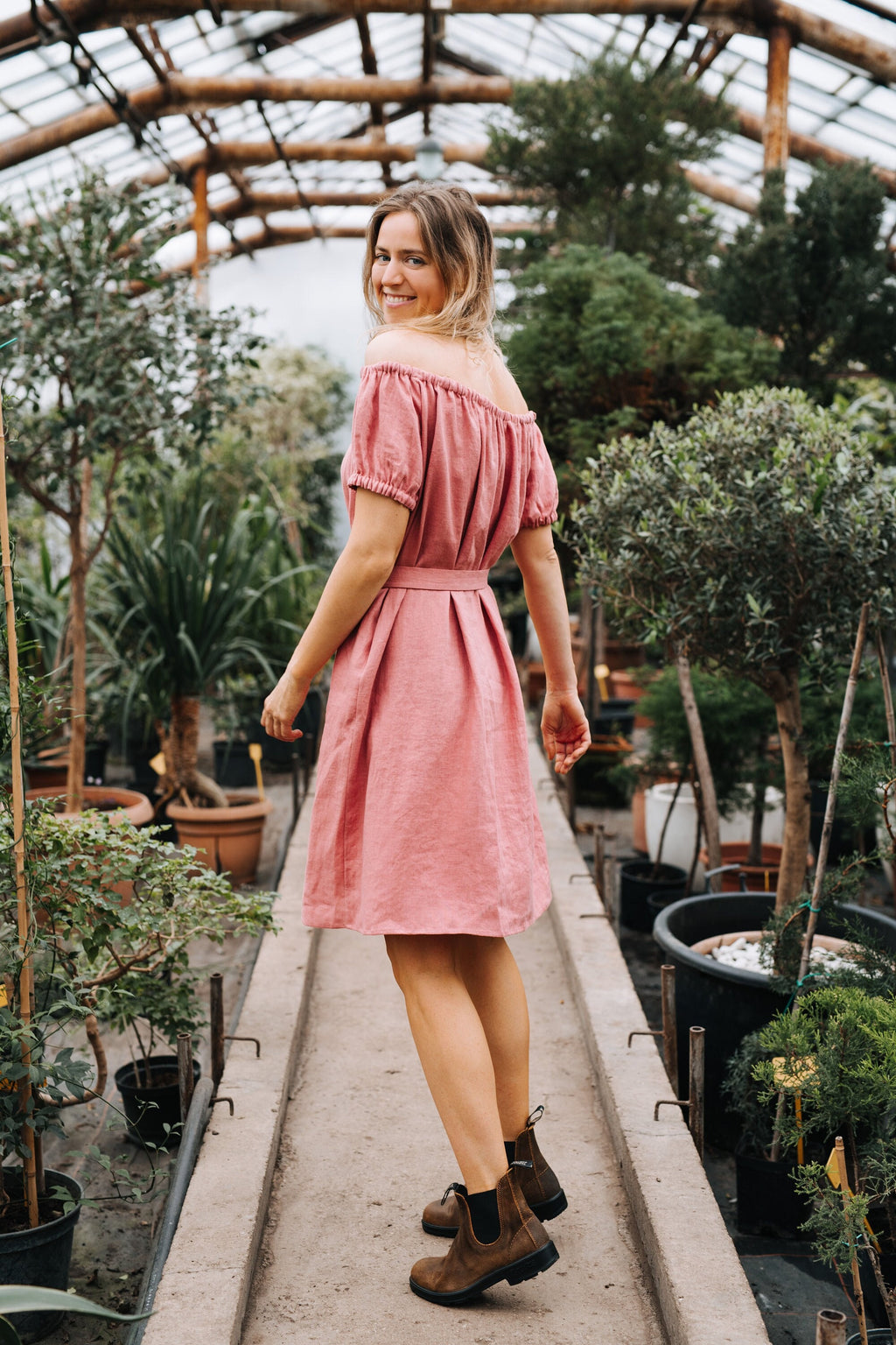 Ottilie Pink Linen Dress — Wakefield's
