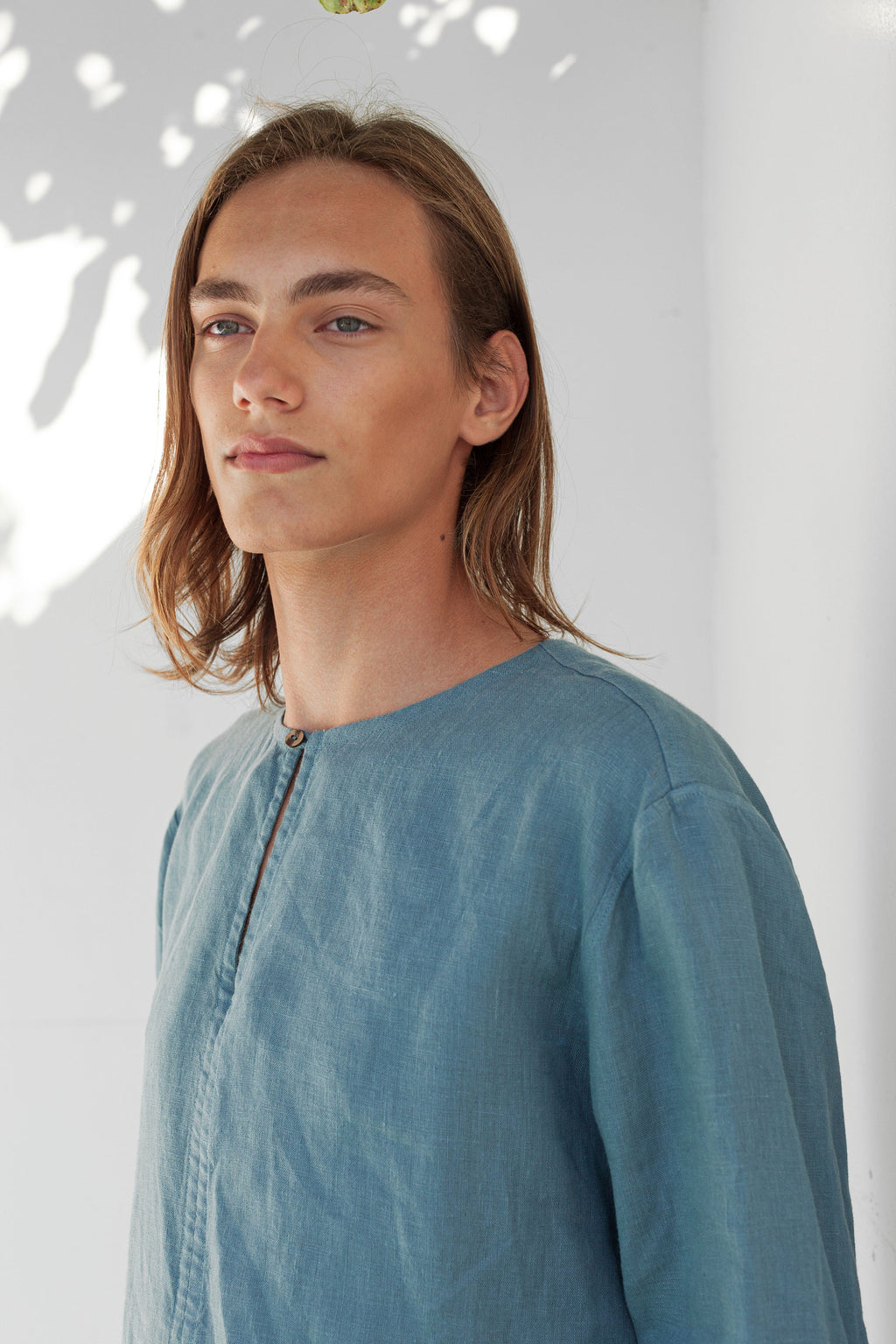 Jasper Teal Linen Shirt — view 3