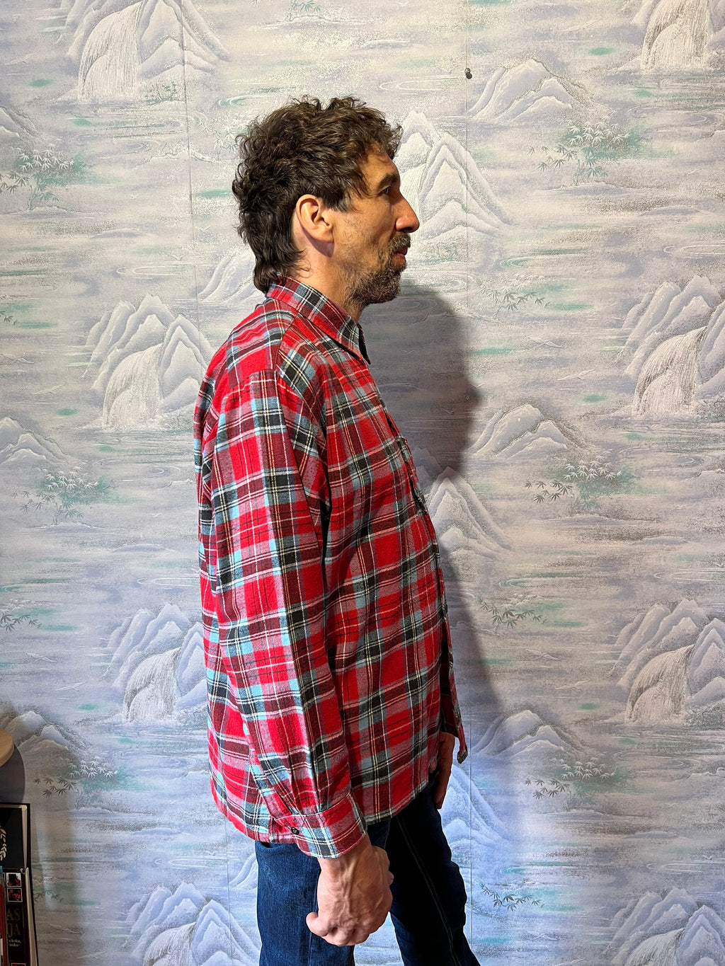 Pierce Plaid Cotton Button-Down Flannel Shirt — view 2