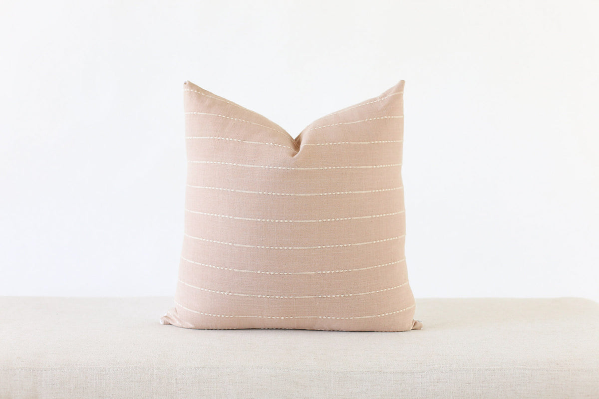 Bramble Striped Linen Pillow Cover — view 3