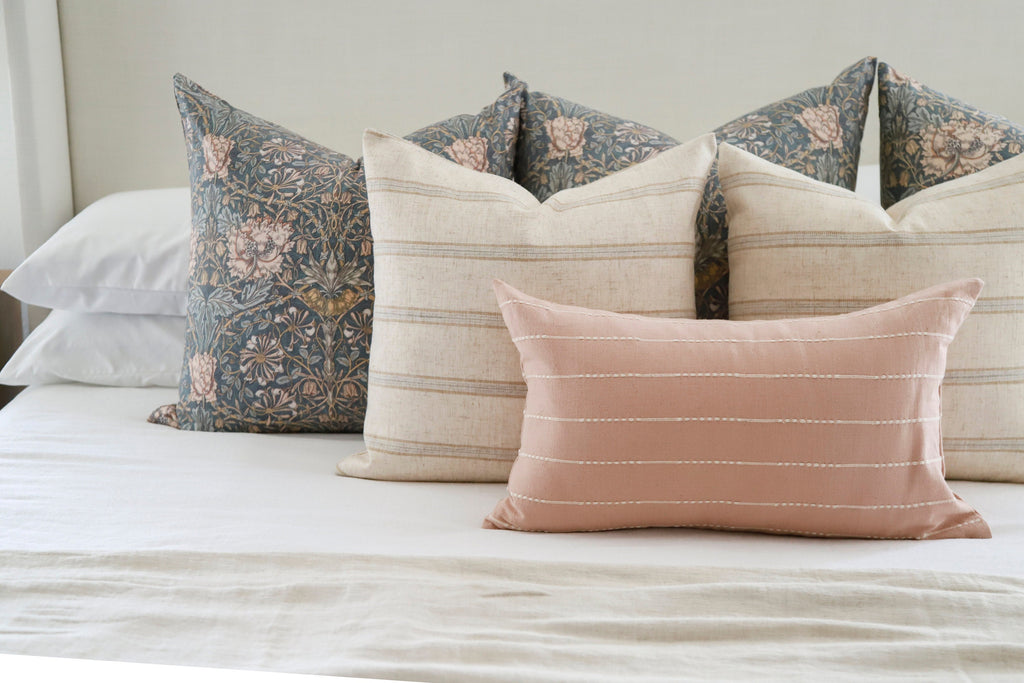 Bramble Striped Linen Pillow Cover — view 4