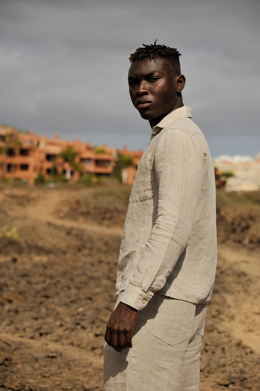 Tate Beige Linen Shirt — view 5