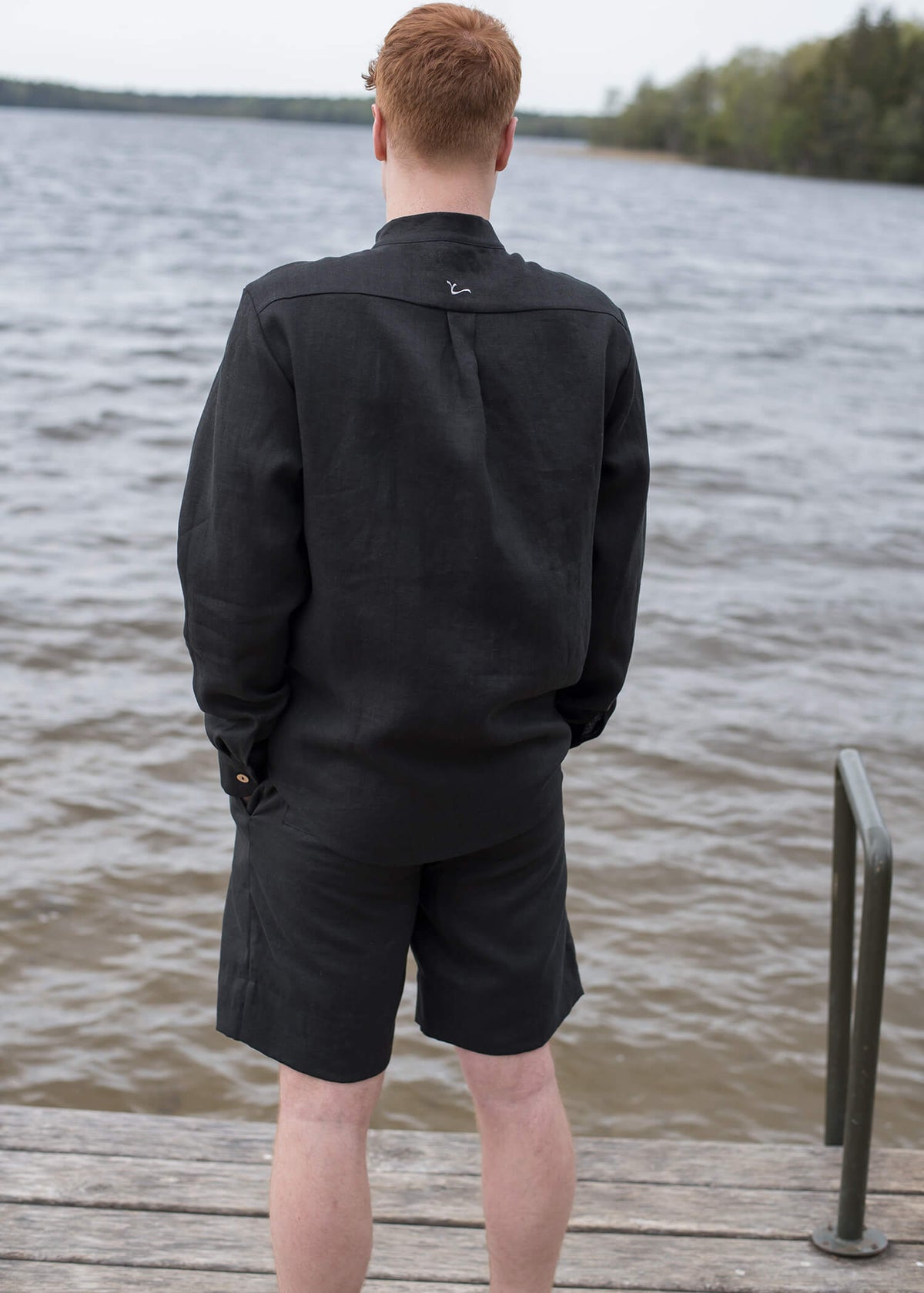 Hayes Black Linen Shirt — view 3