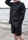 Hayes Black Linen Shirt — Wakefield's