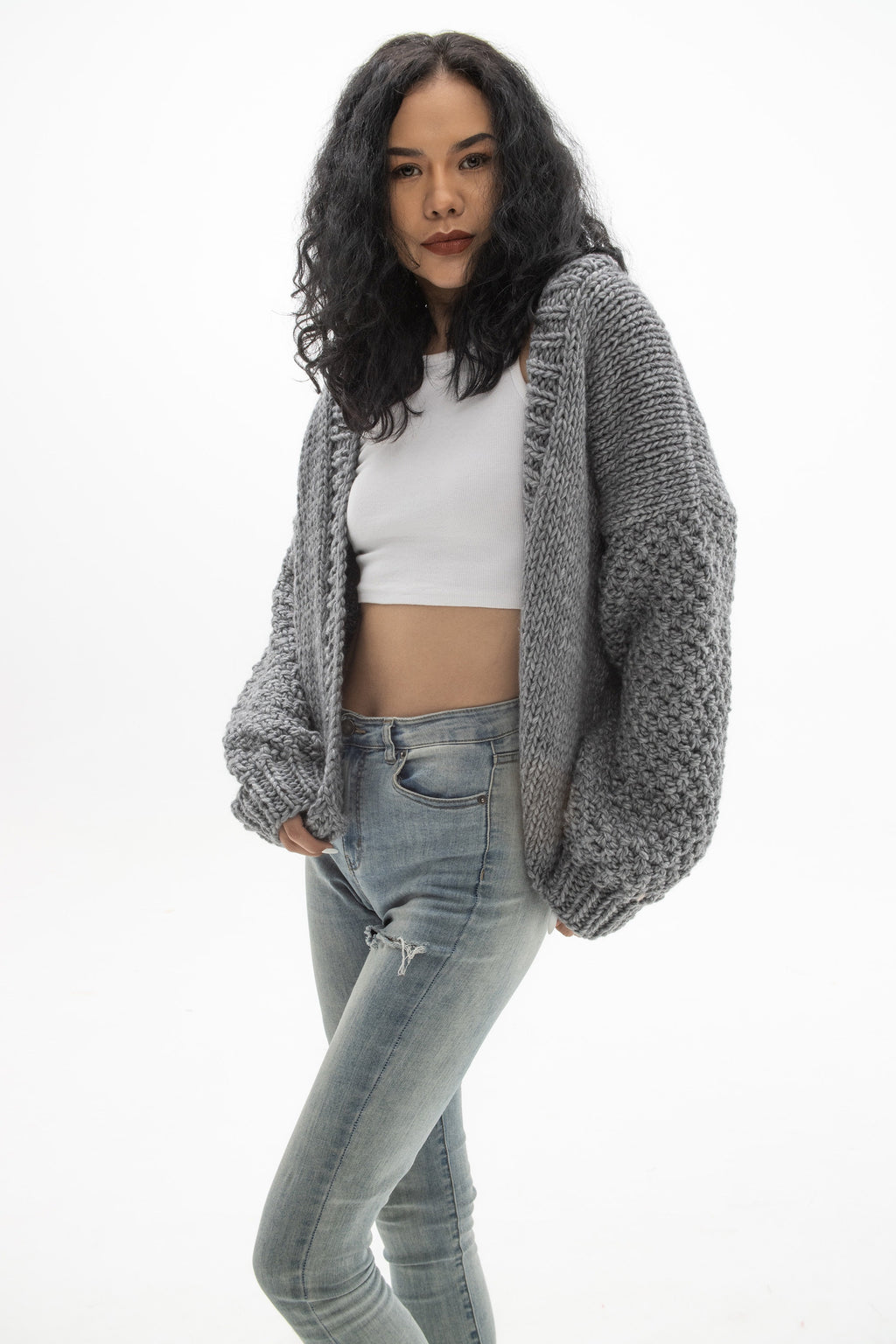 Wren Beige Wool Cardigan — view 4