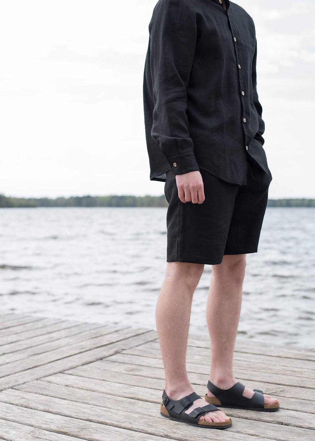 Hayes Black Linen Shirt — view 5