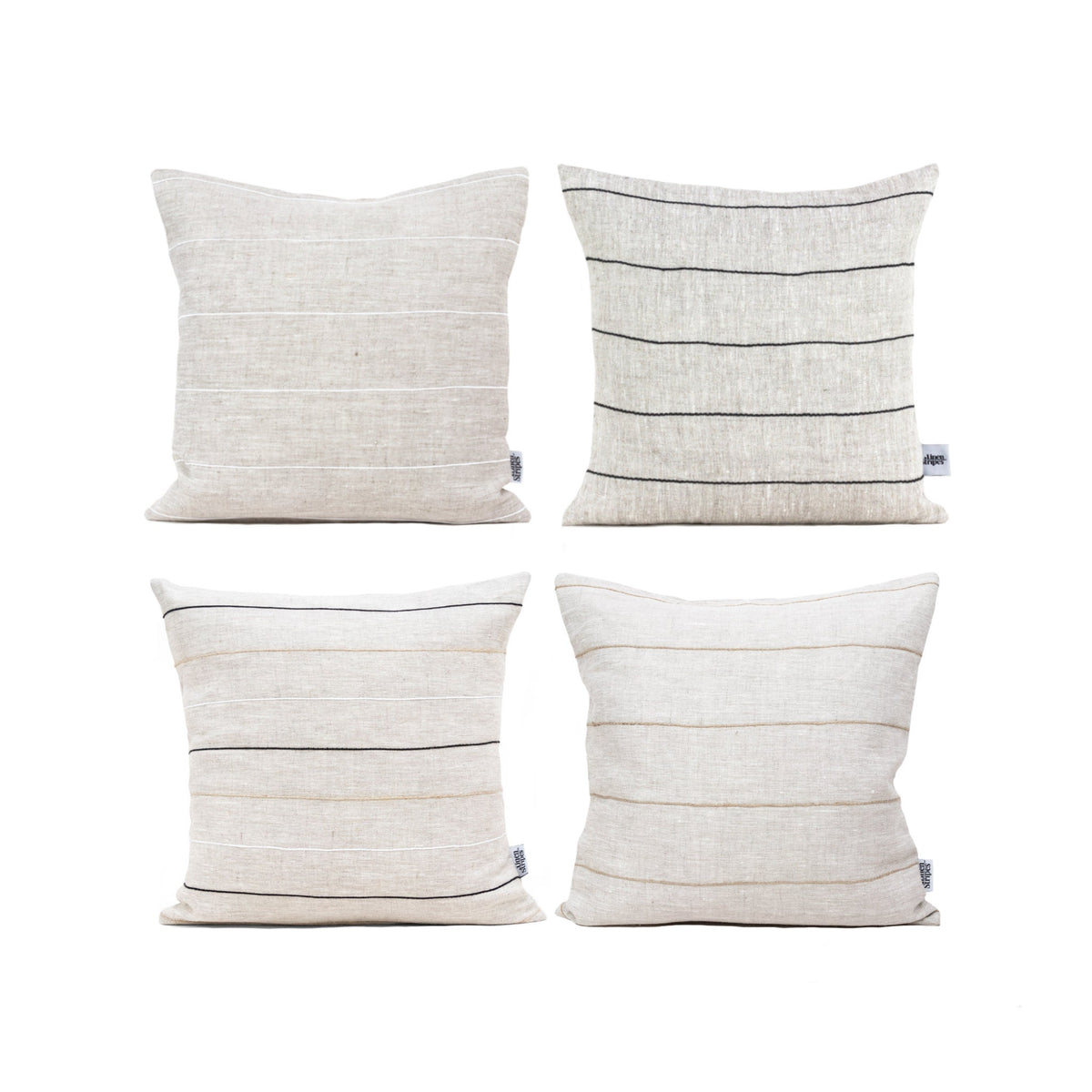 Fern Striped Linen Pillow Cover — view 4