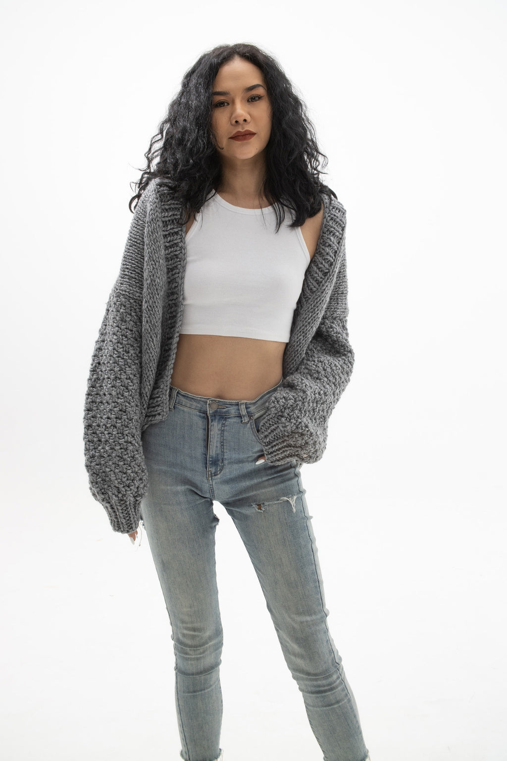 Wren Beige Wool Cardigan — view 2