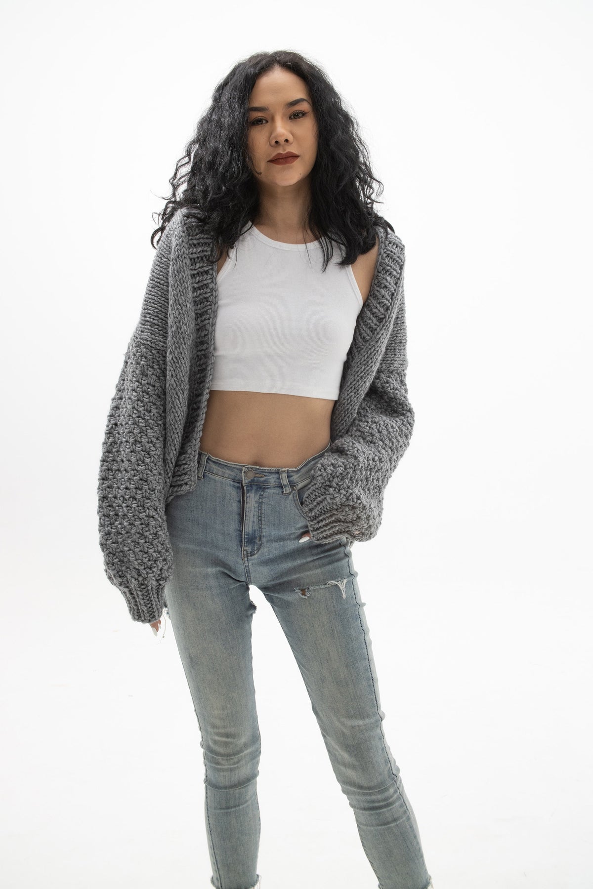 Wren Beige Wool Cardigan — view 2