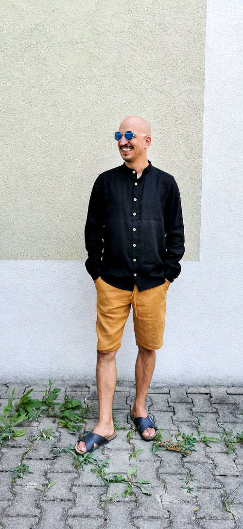 Beau Black Linen Shirt — Wakefield's