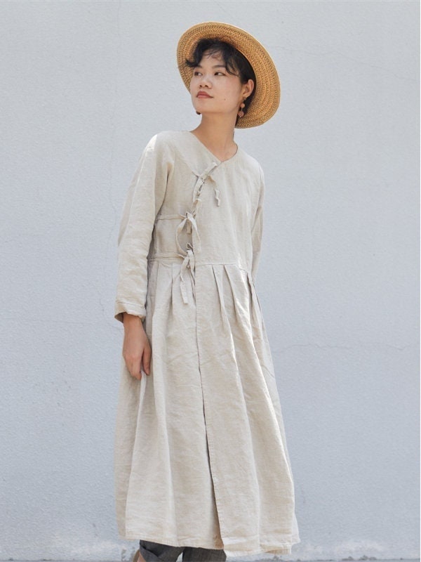 Nora Beige Linen Oversized Maxi Dress — Wakefield's
