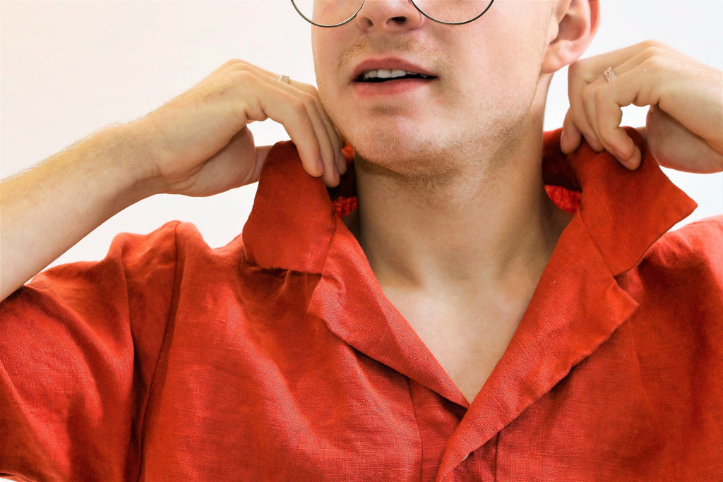 Emmett Orange Linen Shirt — view 2
