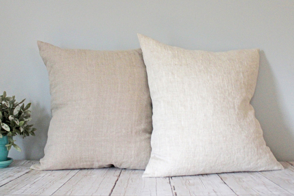 Hazel Beige Linen Pillow Cover — Wakefield's
