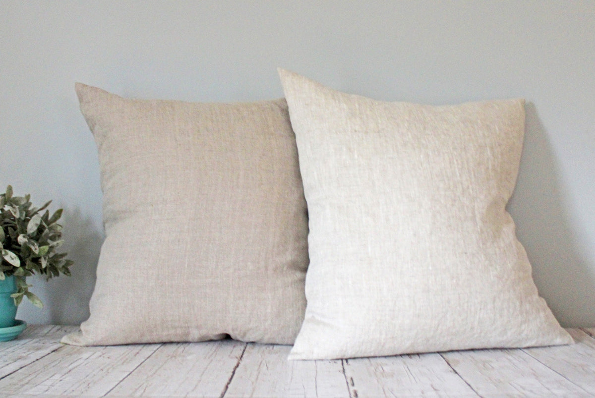 Hazel Beige Linen Pillow Cover — Wakefield's