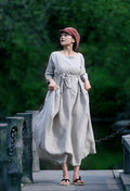 Zara Gray Linen Shirt Maxi Dress — Wakefield's