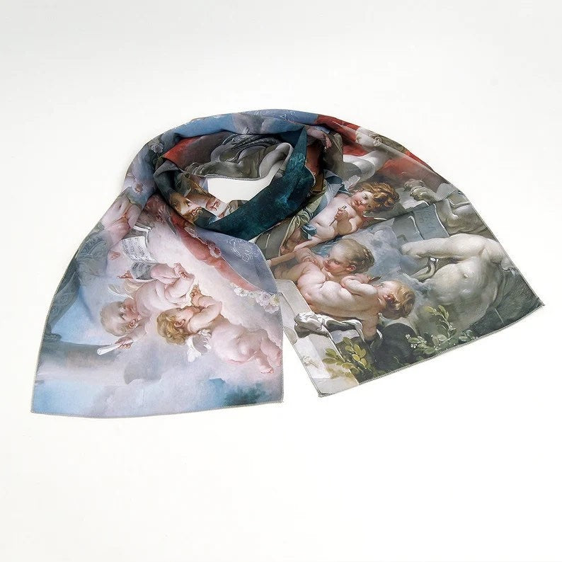 Neve Gray Chiffon Wrap Scarf — view 6