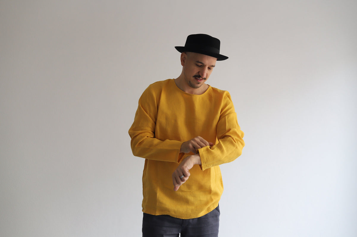 Shane Yellow Linen Shirt — view 3