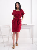 Zoe Burgundy Linen Tunic Dress — Wakefield's
