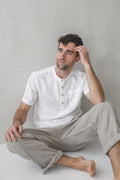 Wells Ivory Linen Button-Down Shirt — Wakefield's