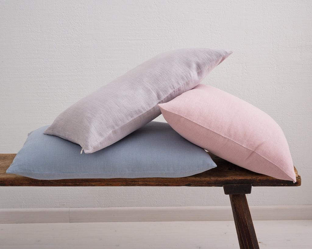 Thistle Navy Linen Pillow Cover — view 5
