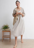 Sunny Beige Linen Midi Dress — Wakefield's
