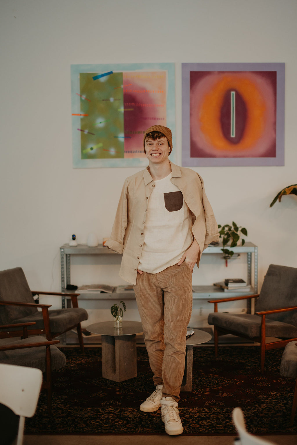 Vance Beige Linen Shirt — view 4