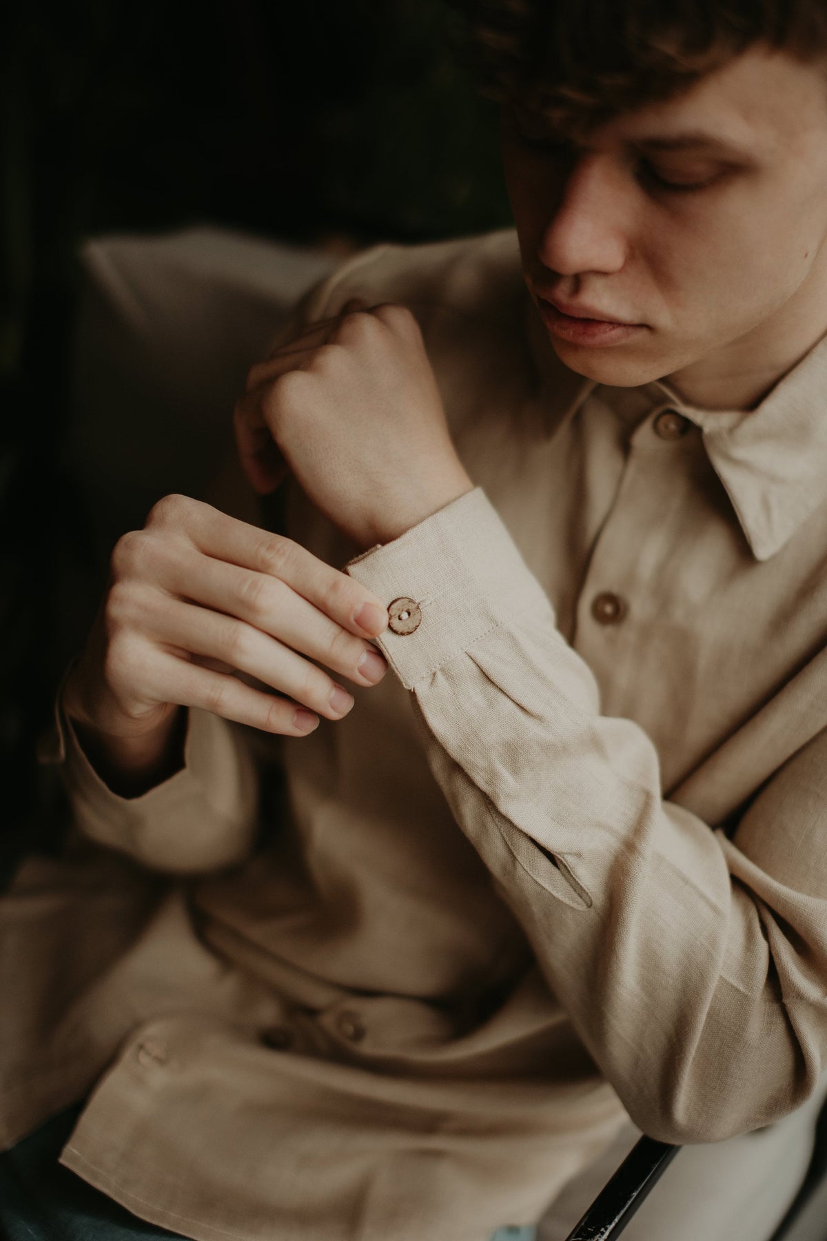 Vance Beige Linen Shirt — Wakefield's