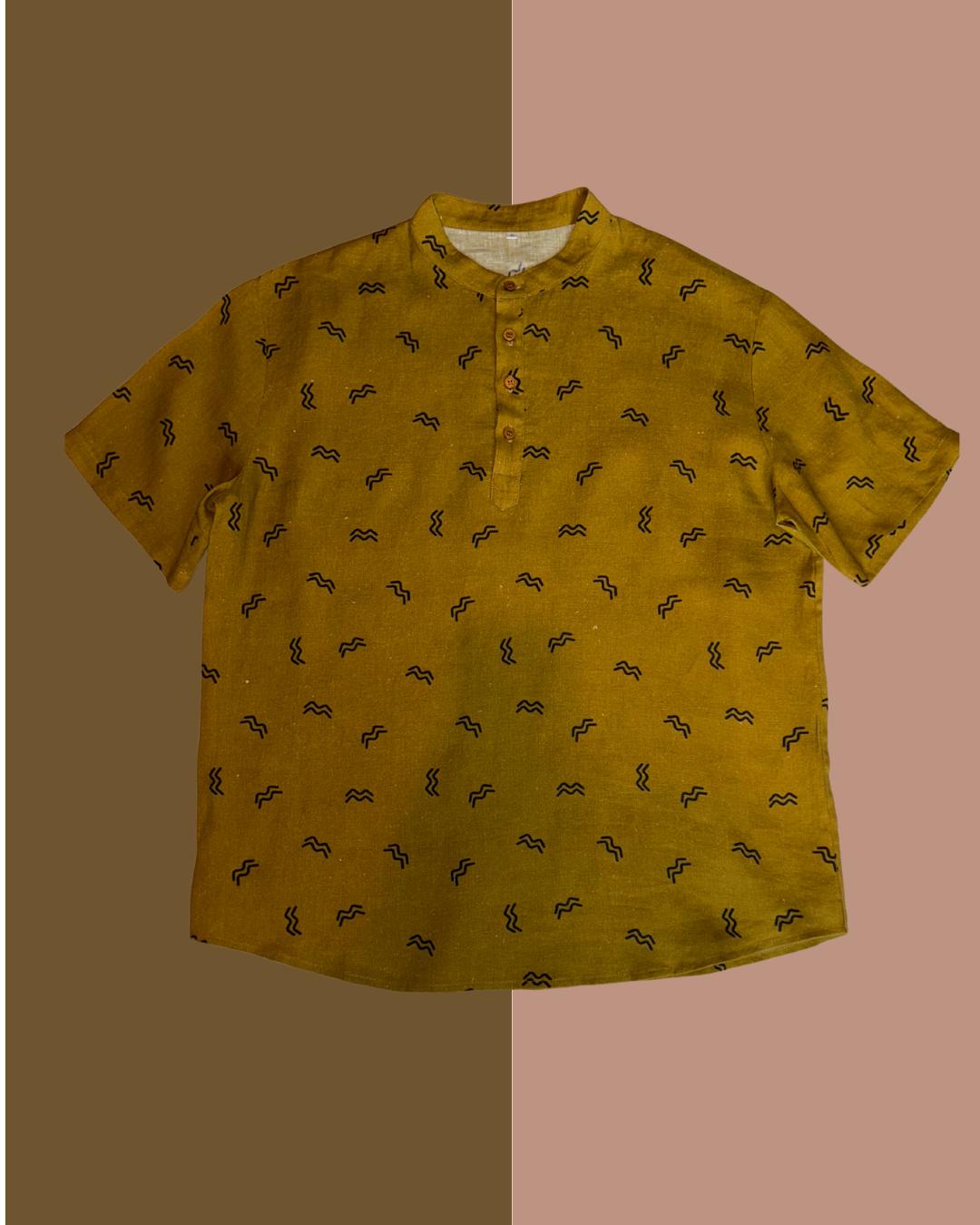 Knox Yellow Linen Shirt — view 3