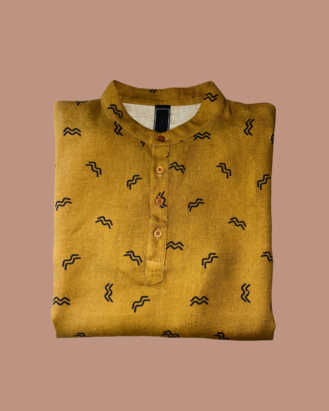 Knox Yellow Linen Shirt — view 5