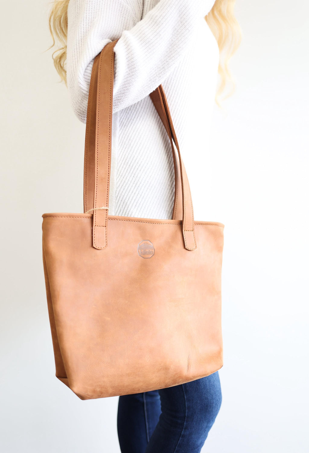 Eden Brown Leather Tote Bag — view 3