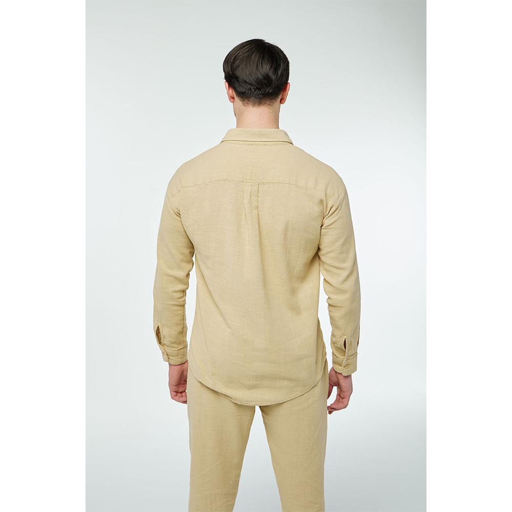 Brooks Beige Linen Shirt — view 6