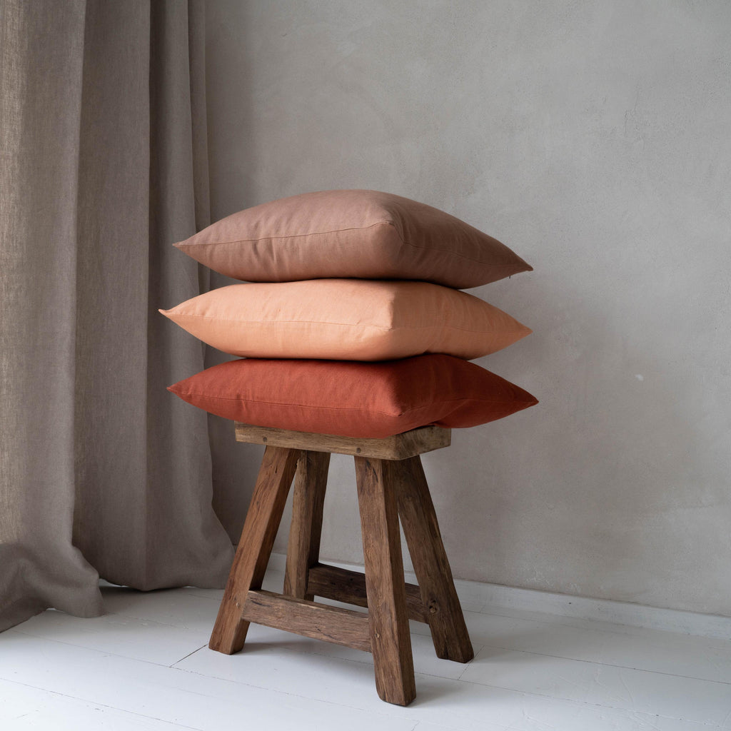 Poppy Red Linen Pillow Cover — view 4