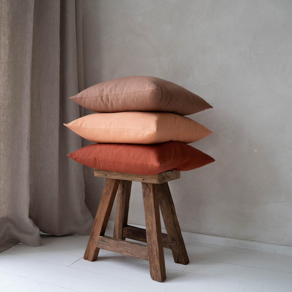 Poppy Red Linen Pillow Cover — view 4