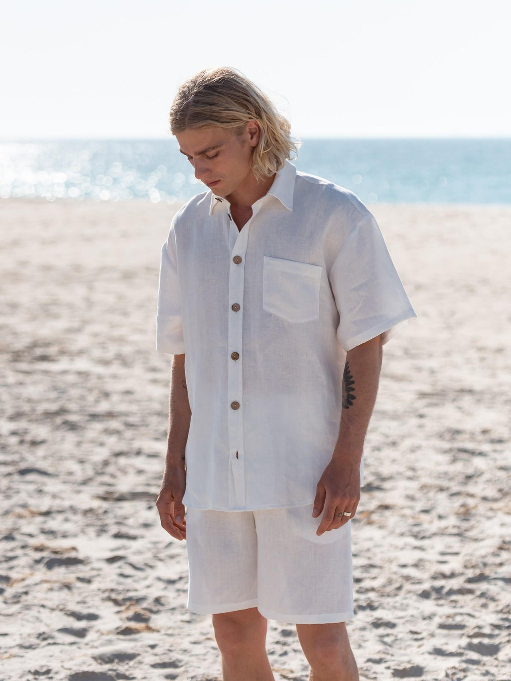 Quinn White Linen Shirt — view 3