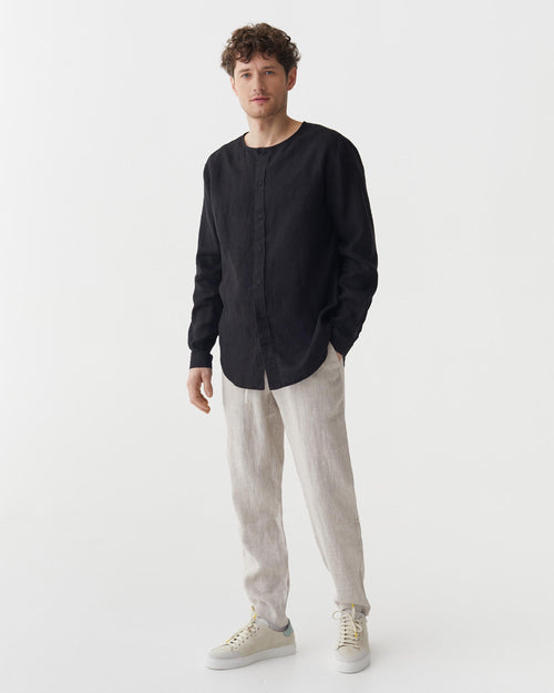Colt Black Linen Button-Down Shirt — Wakefield's